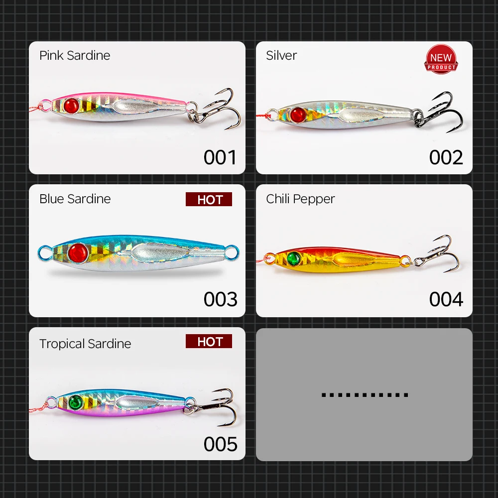 Hunthouse-SEÑUELOS DE pesca Jigging de Metal, cebos artificiales de caída lenta, 12g, 7g, 5g, 3g, para peces Aji - imagen 3