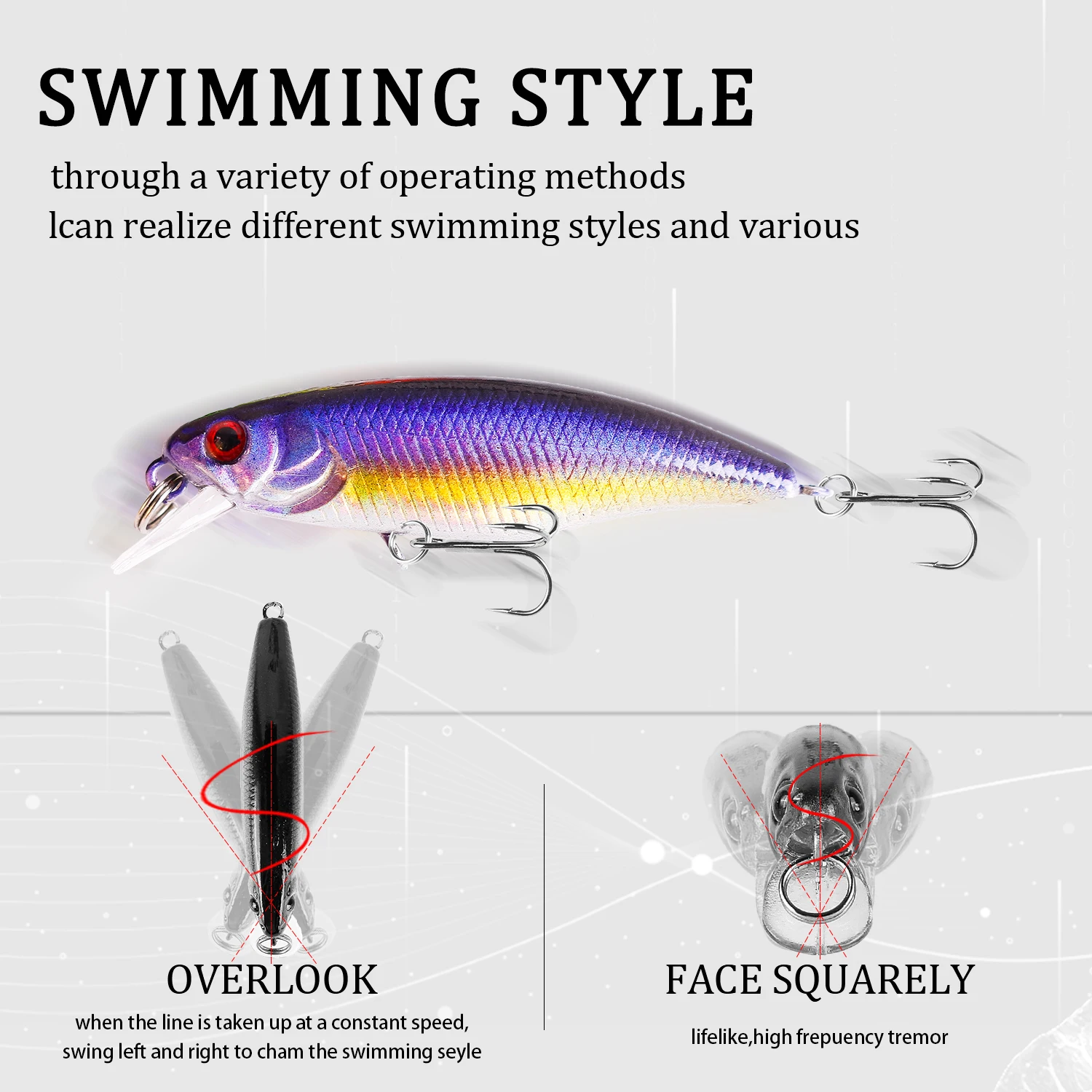1Pcs Minnow Fishing Lures Wobblers 55mm 4.5g Slowly Sinking Bass Mini Hard Bait Crankbait Japan Pike Trout Fishing Tackle - imagen 2