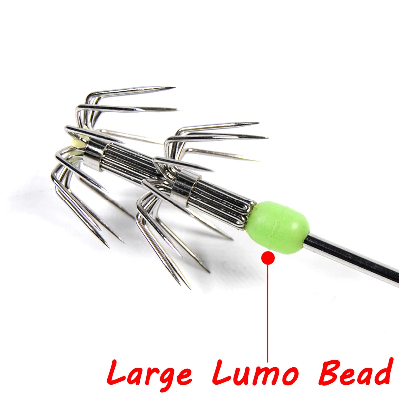 Anzuelo de calamar luminoso fuerte, señuelo de pesca, sepia, camarón, calamar, pulpo, Inkfish, cebo, pincho, 5 unidades - imagen 4