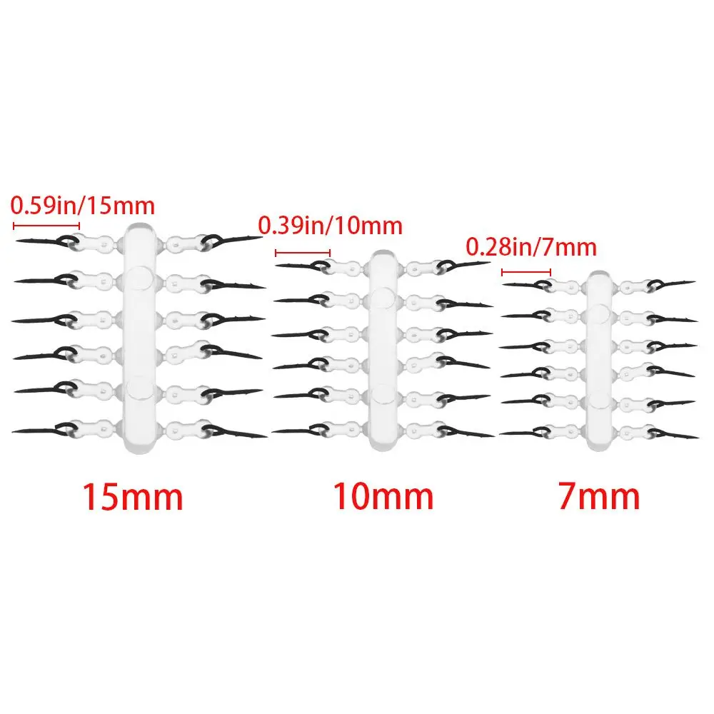 Cebo de Metal con punta para carpa, aparejo de pesca de goma transparente, 10pins/tarjeta