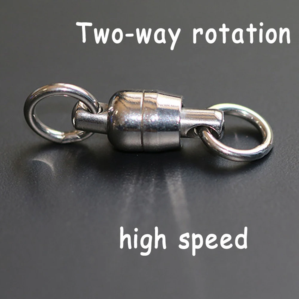 Conector de plataforma de pesca de agua salada, 3 piezas, acero inoxidable, rodamiento doble, giratorio, súper resistencia, anillo sólido - imagen 4