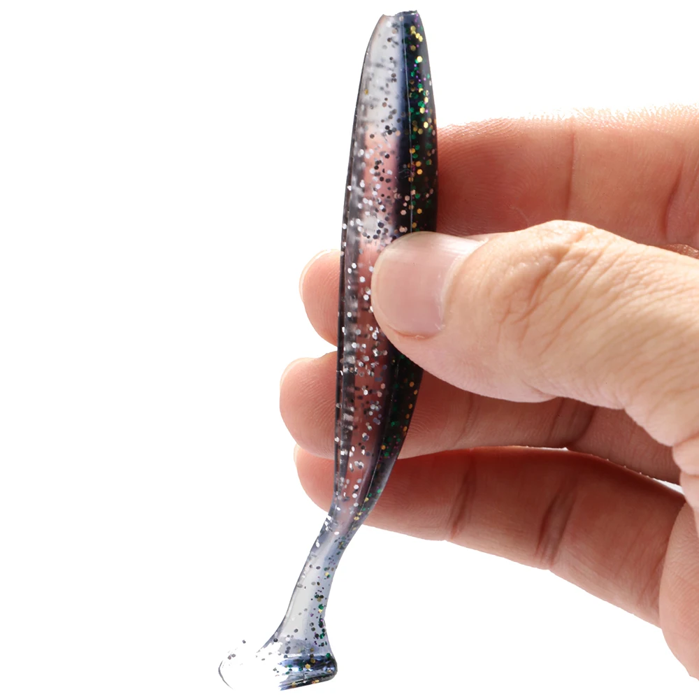 Señuelo silicona mostrando su diseño de cebo suave y 5.5cm para pesca efectiva