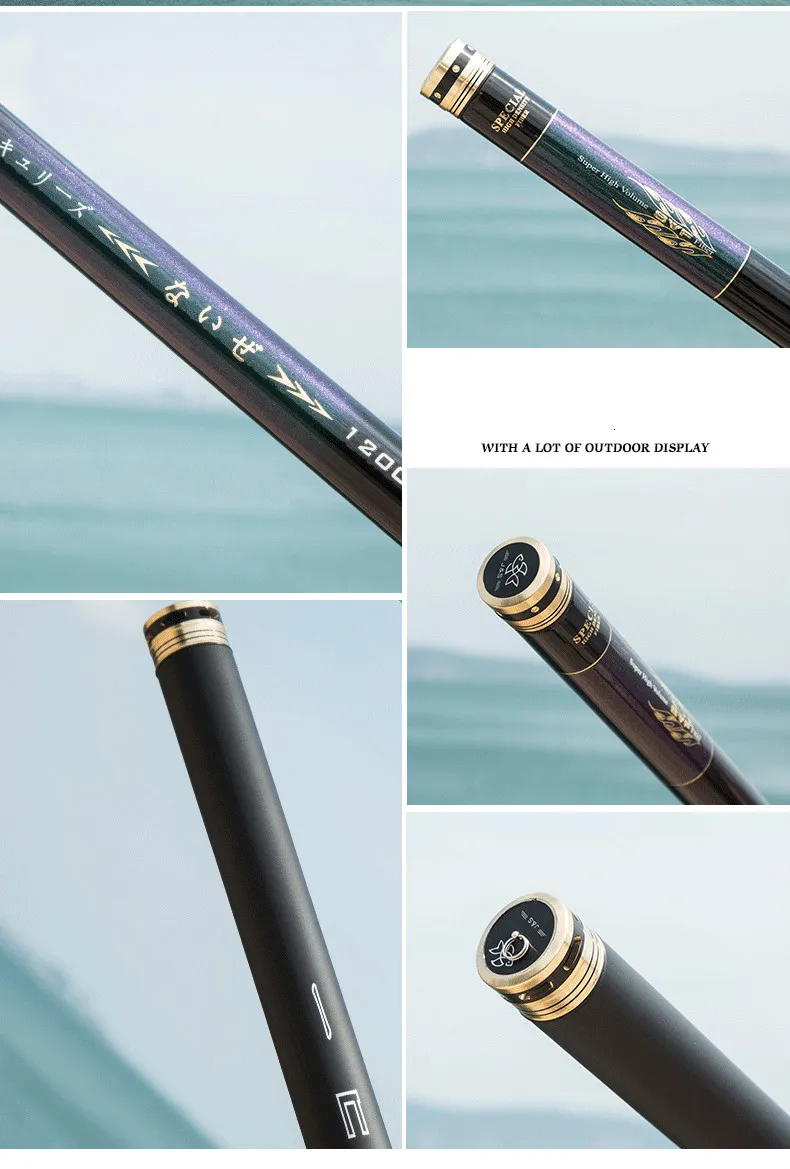 Experimente la elegancia de la pesca al aire libre con esta caña premium