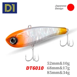 Señuelo de invierno D1, manivela sin labios, 85mm, 34g, sonajero y Vib para invierno, cebo duro de fundición larga, vibración, hielo, pescado, lubina, productos de pesca
