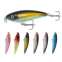 Señuelo de Pesca de lápiz, 1 unidad, 7,5 cm, 12g, 8 #, señuelos duros para perros de agua superior, cebos duros artificiales Wobbler, aparejos de Pesca