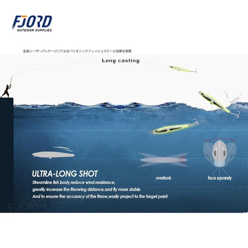 FJORD 105mm 30g señuelo que se hunde cebo pesca submarina fácil brillo Pike señuelos Crankbait grande todo para accesorios de pesca - imagen 5