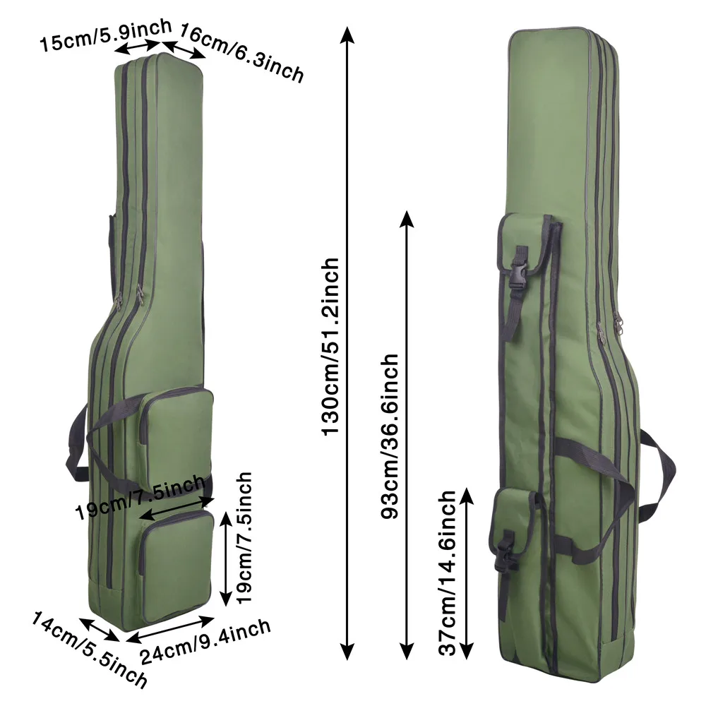 Bolsas de pesca multifunción portátiles, bolsa de caña plegable de 1,3 M, portador impermeable, estuche para caña de pescar, bolsa de almacenamiento, bolsa de equipo de pesca - imagen 2