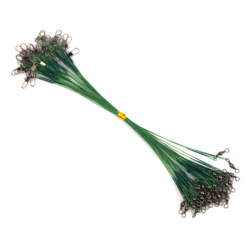 20 unids/lote de cables de acero con sedal giratorio antimordedura, accesorio de pesca de 10/15/20/30cm, correa de núcleo de plomo - imagen 5