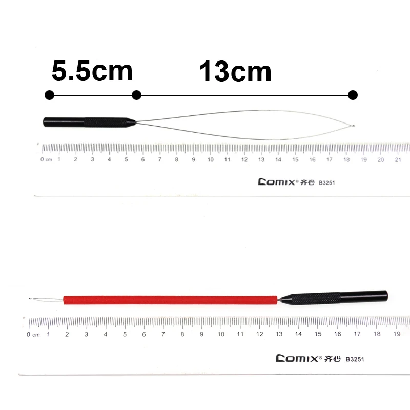 Enhebrador de bobina de pesca de agua salada, enhebrador de alambre de acero inoxidable, agujas de taladro de cebado, aparejo de pesca, herramientas de roscado negro, 1 unidad - imagen 3