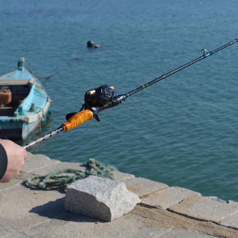 Caña de pescar de calamar, accesorio de fundición giratoria, Jigging MH, punta de titanio, 50g-1,8g MH, 2 secciones, pesca en bote, 2,1 M, 180 M - imagen 5