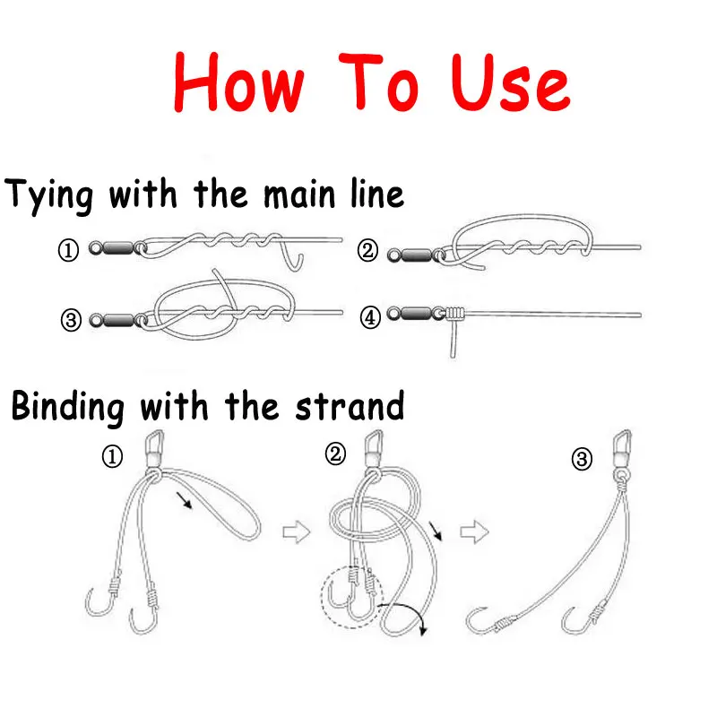 Conector de gancho giratorio de pesca, accesorio de pesca de doble anillo sólido, aparejos terminales, color negro, 8 formas, 100 piezas - imagen 4