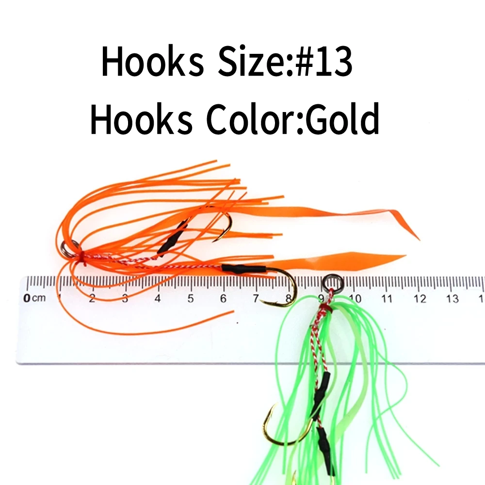 Wifreo-Plantilla de falda de silicona para pesca en el mar, anzuelo doble deslizante de repuesto, señuelo de remolque, juego de imitación de pulpo, 10 Uds. - imagen 3