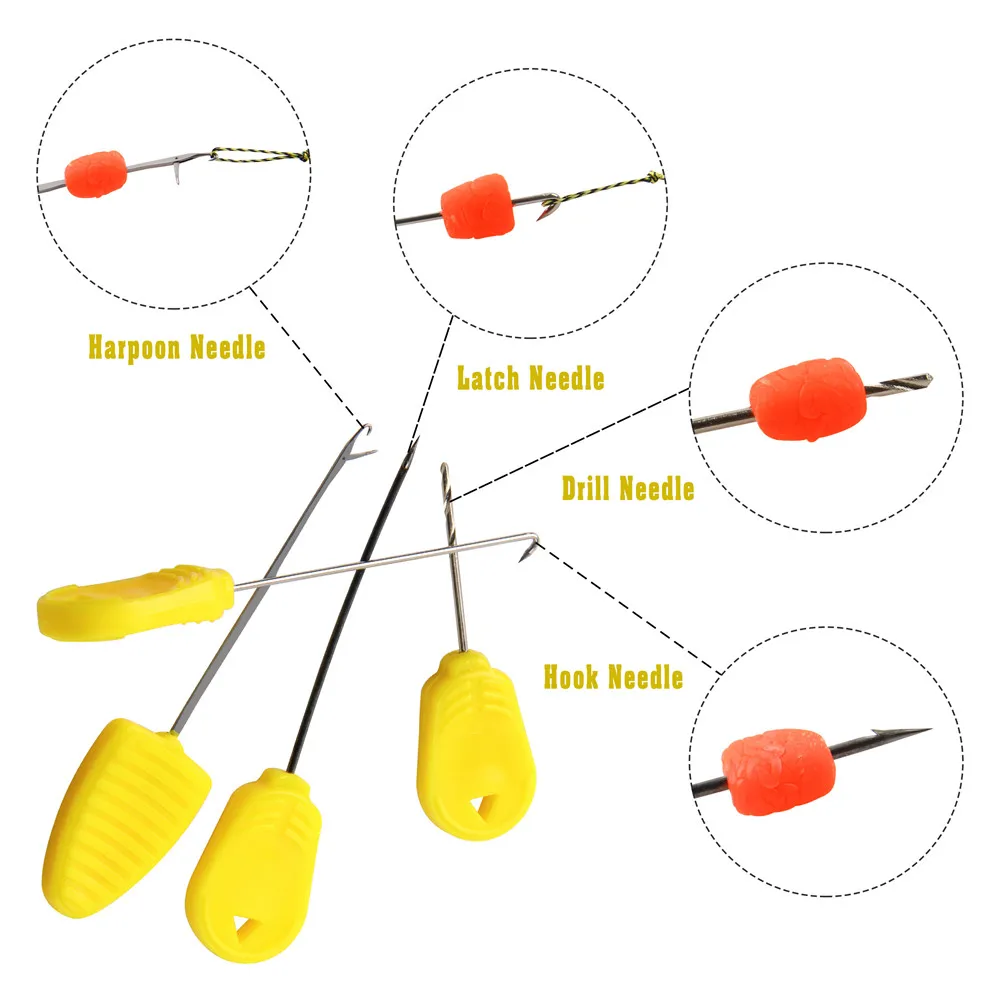 9 Uds. Kit de herramientas para aparejos de cebo con aguja para cebo de pesca de carpa con boilies para aparejos de pelo, aparejos de pesca de carpa - imagen 4