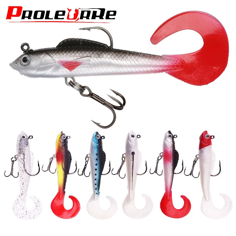 1 Uds 85mm 8,5g cabeza de plantilla de trucha PVC Señuelos de pesca natación cola larga cebo suave de silicona cebos artificiales lubina Swimbait Wobblers - imagen 2