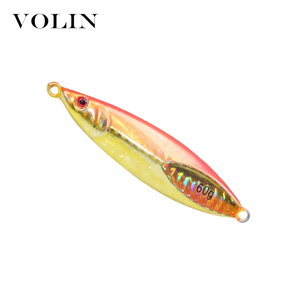 VOLIN-señuelo de Metal para Jigging lento, cebo Artificial de fundición, aparejos de pesca de agua salada, 60g, 80g, 100g, nuevo - imagen 4