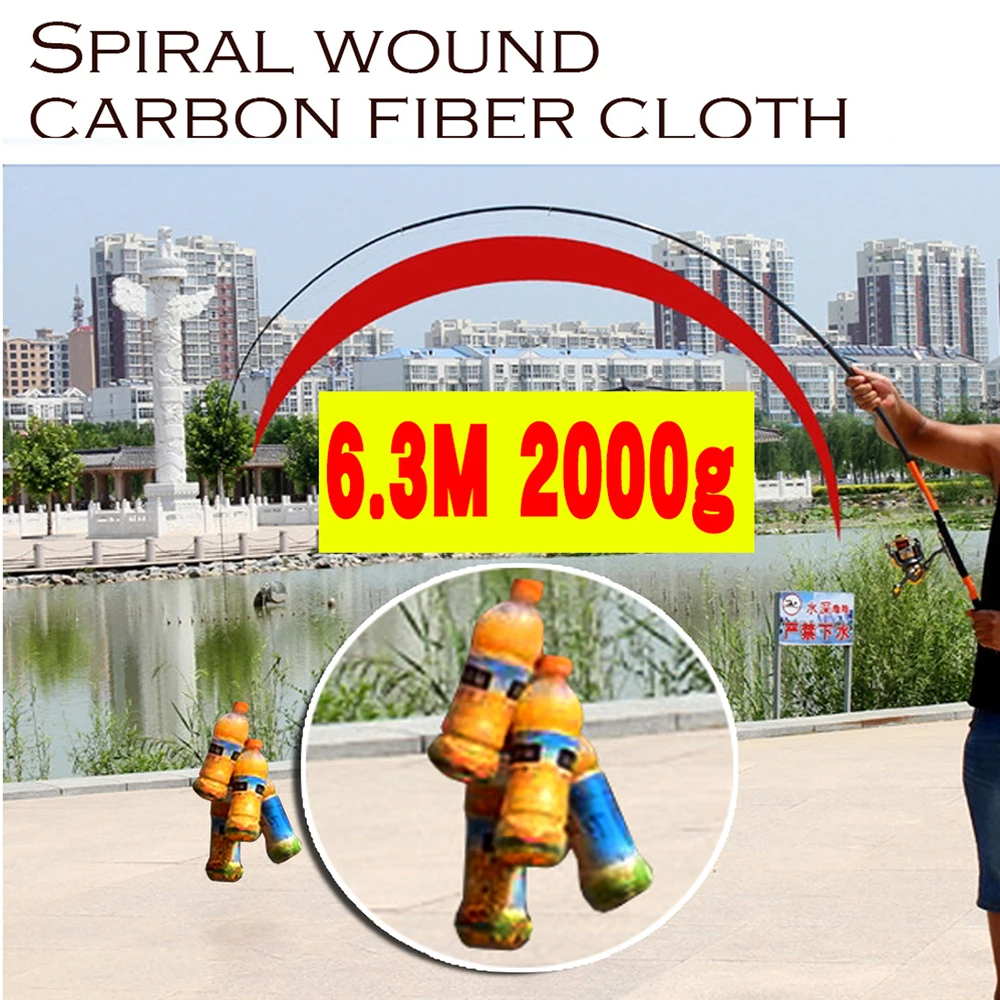 GHOTDA-caña de pescar telescópica de fibra de carbono, alimentador de carpa, 2,7 M, 3,6 M, 4,5 M, 5,4 M, 6,3 M - imagen 5