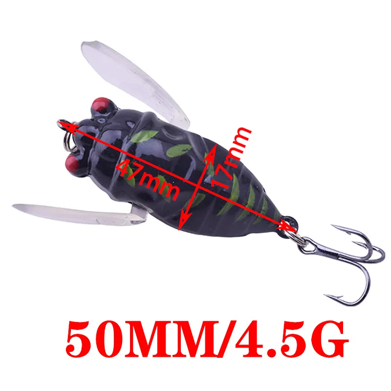 Topwater-señuelo de Pesca de Cicada, 50mm, 4,5g, Wobblers, Crankbaits, cebo duro de insectos artificiales, Pesca Minnow Leurre Isca Peche, 1 ud. - imagen 2