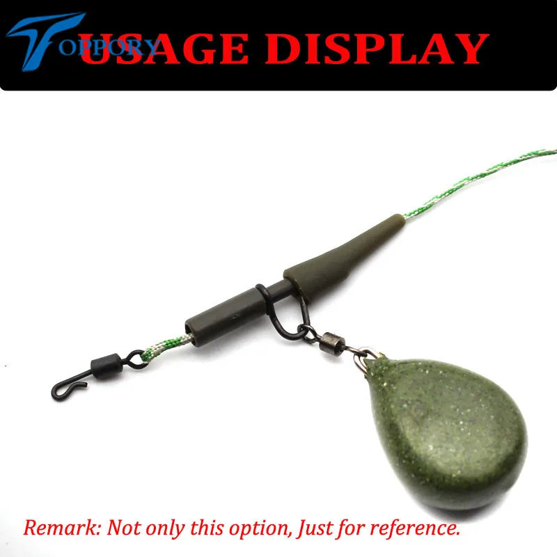 Toppory-terminal de pesca de carpa, aparejos giratorios de cambio rápido, tamaño 8, negro mate, antideslumbrante, cuerpo largo, Clip giratorio Kwik, 30ps - imagen 5