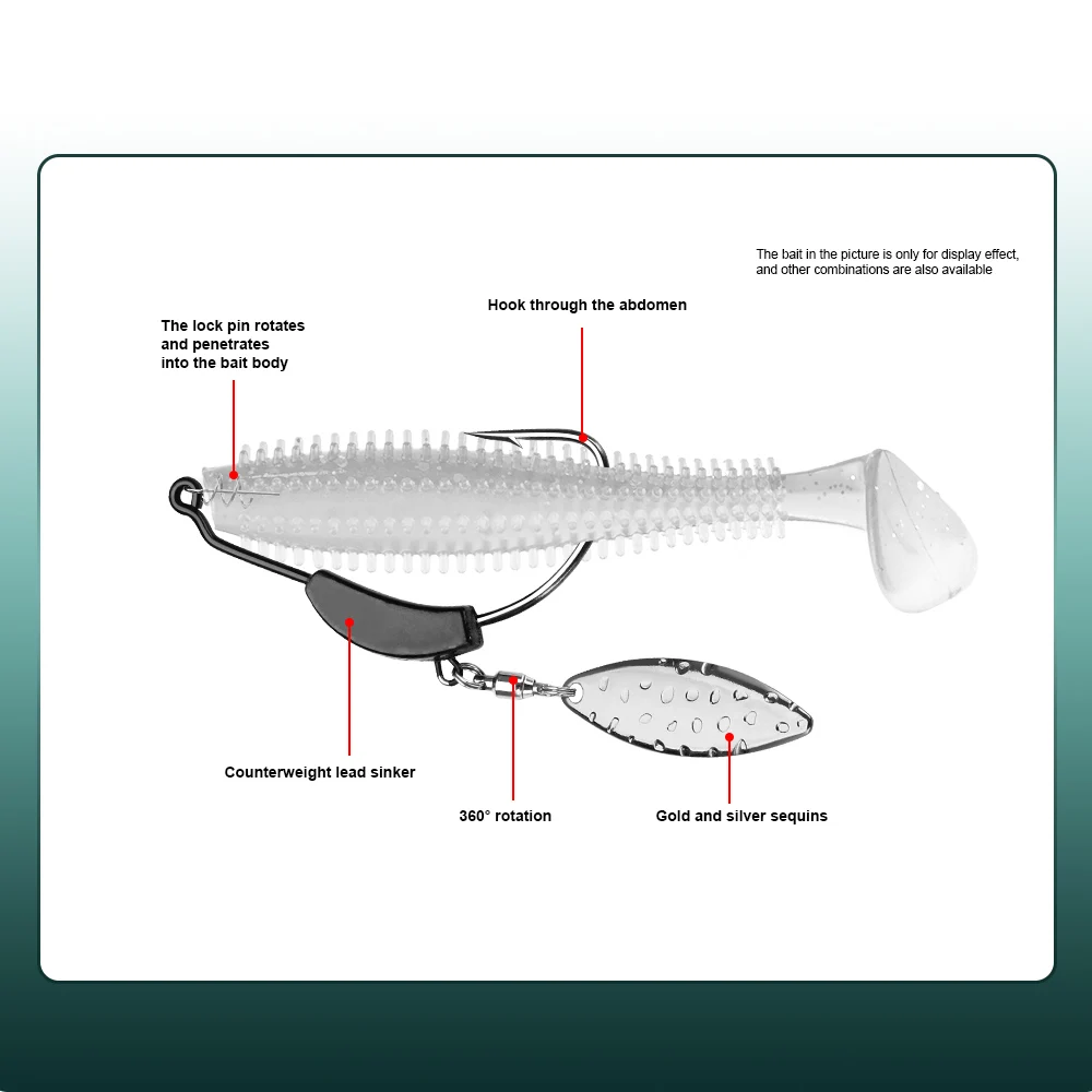 FISH KING-señuelo de anzuelo de acero de alto carbono, anzuelo de manivela con cuchara, púas de Metal, aparejos de pesca Offset, cebo de Lucio, 2g-9g - imagen 2