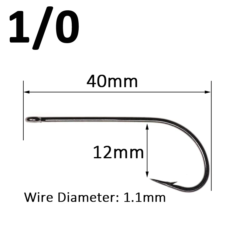 Wifreo 50PCS 2X Long Shank Fly Tying Hook Standard Stinger Deer Hair Hook for Pike and Bass Saltwater Shrimps Hooks - imagen 2