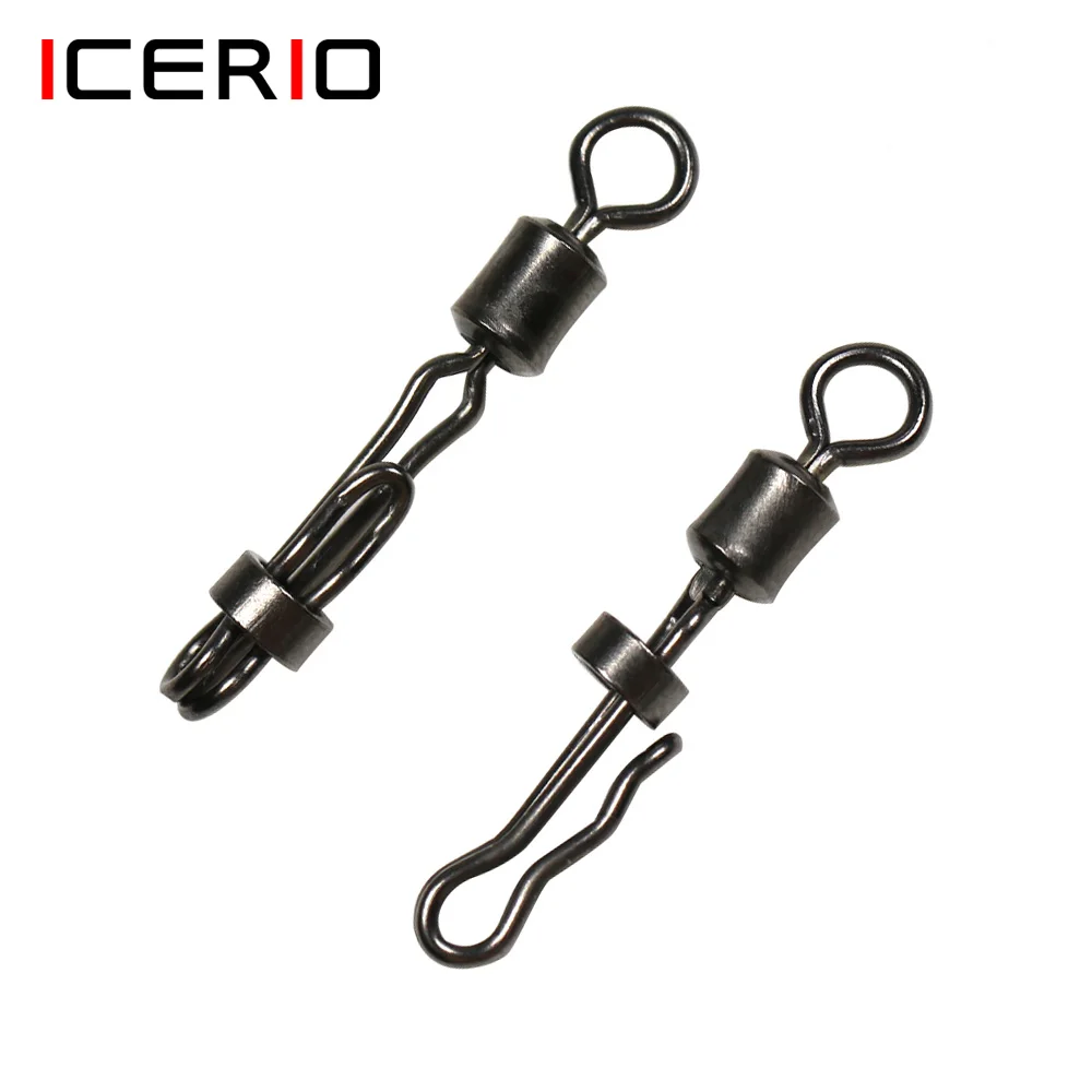 ICERIO-bloqueo de almeja de latón 20 piezas, eslabones de cambio rápido para líder de pesca de carpa, Conector de línea, accesorios de pesca