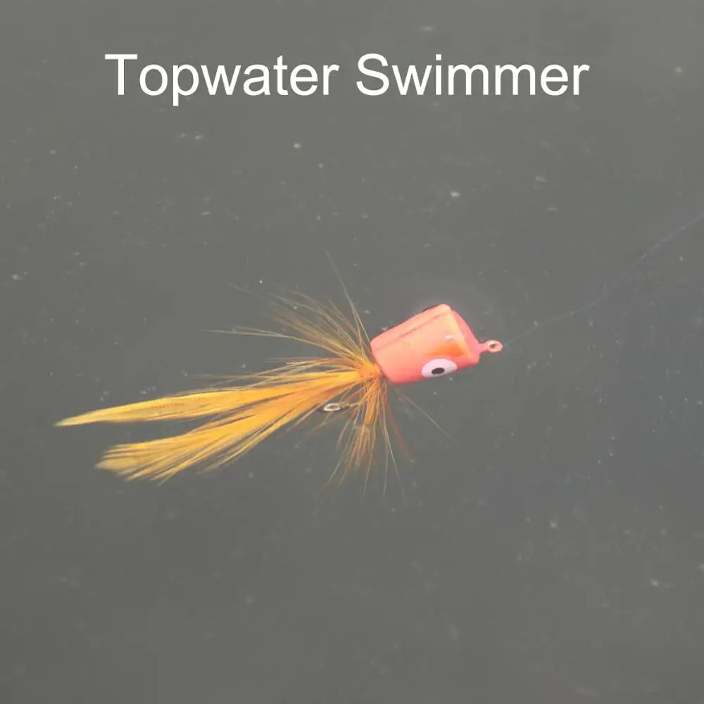 Bimoo 10 piezas # 6 Topwater Panfish Popper Pesca con mosca Poppers Cebo artificial Blanco Rojo Negro Marrón Naranja Amarillo - imagen 4
