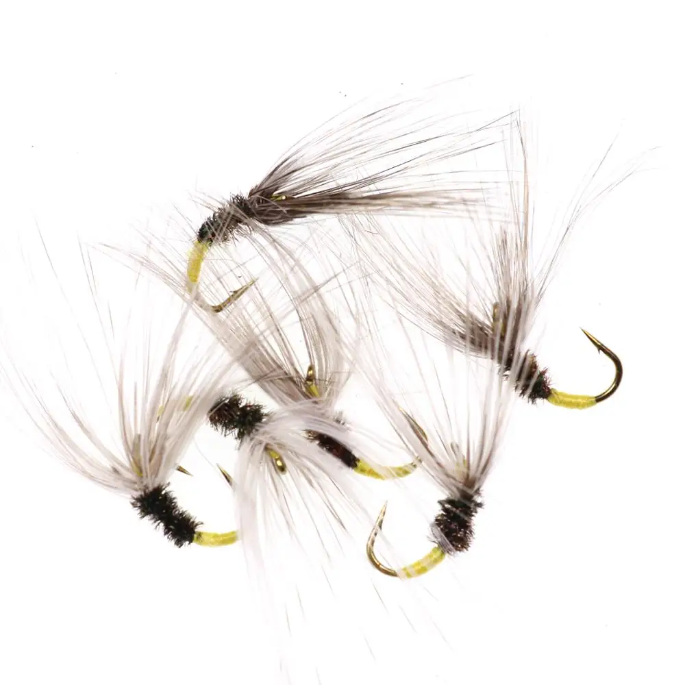 Bimoo 6PCS # 12 moscas Tenkara, trucha arcoíris grande, moscas de pesca con mosca Tenkara, cebo para peces grandes con anzuelos de bronce, varios colores - imagen 4