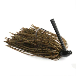 Anzuelo con cabeza de anzuelo sin malezas, colorido, 10g, con púas afiladas, anzuelos Swimbait, faldas de silicona, señuelo de pesca para pesca de Lucio