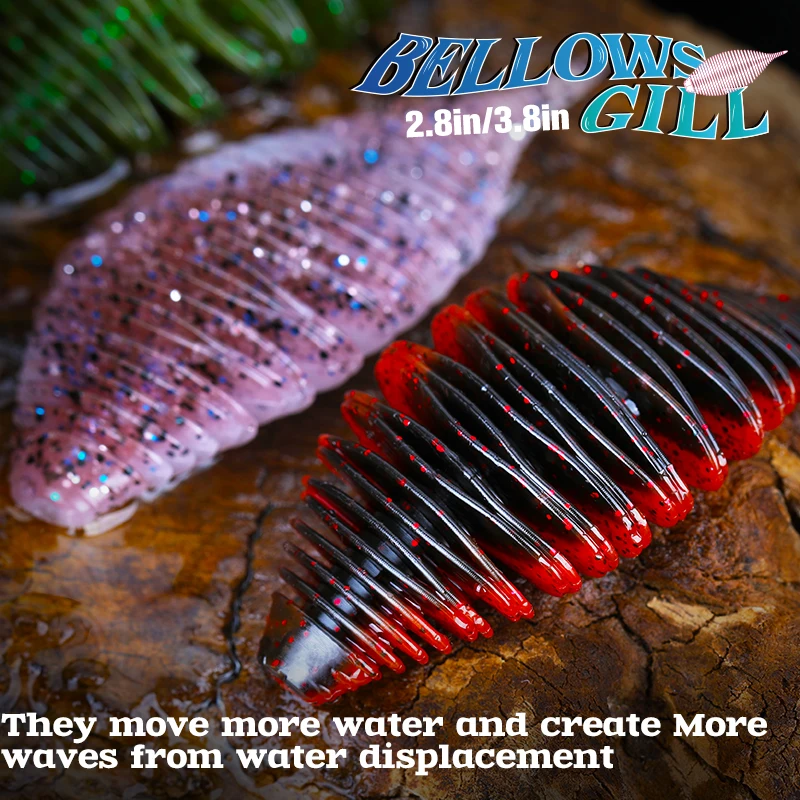 TSURINOYA-señuelo de pesca de enmalle de fuelle, 2,8 pulgadas/7,2g, 3,8 pulgadas/14,2g, cebo suave de TRILOBITE, Swimbait de silicona Artificial, aparejos de lubina, gusano - imagen 4