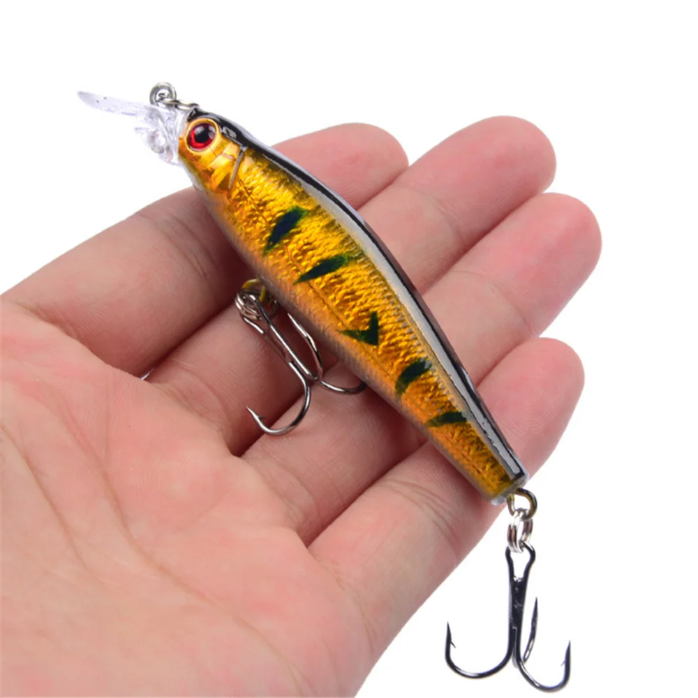 1Pcs Minnow Fishing Lure 80mm 9g Floating Plastic Bait Hard Crankbait Wobbler Tackle 3D Eyes Swimbait Bass Carp Fishing - imagen 2