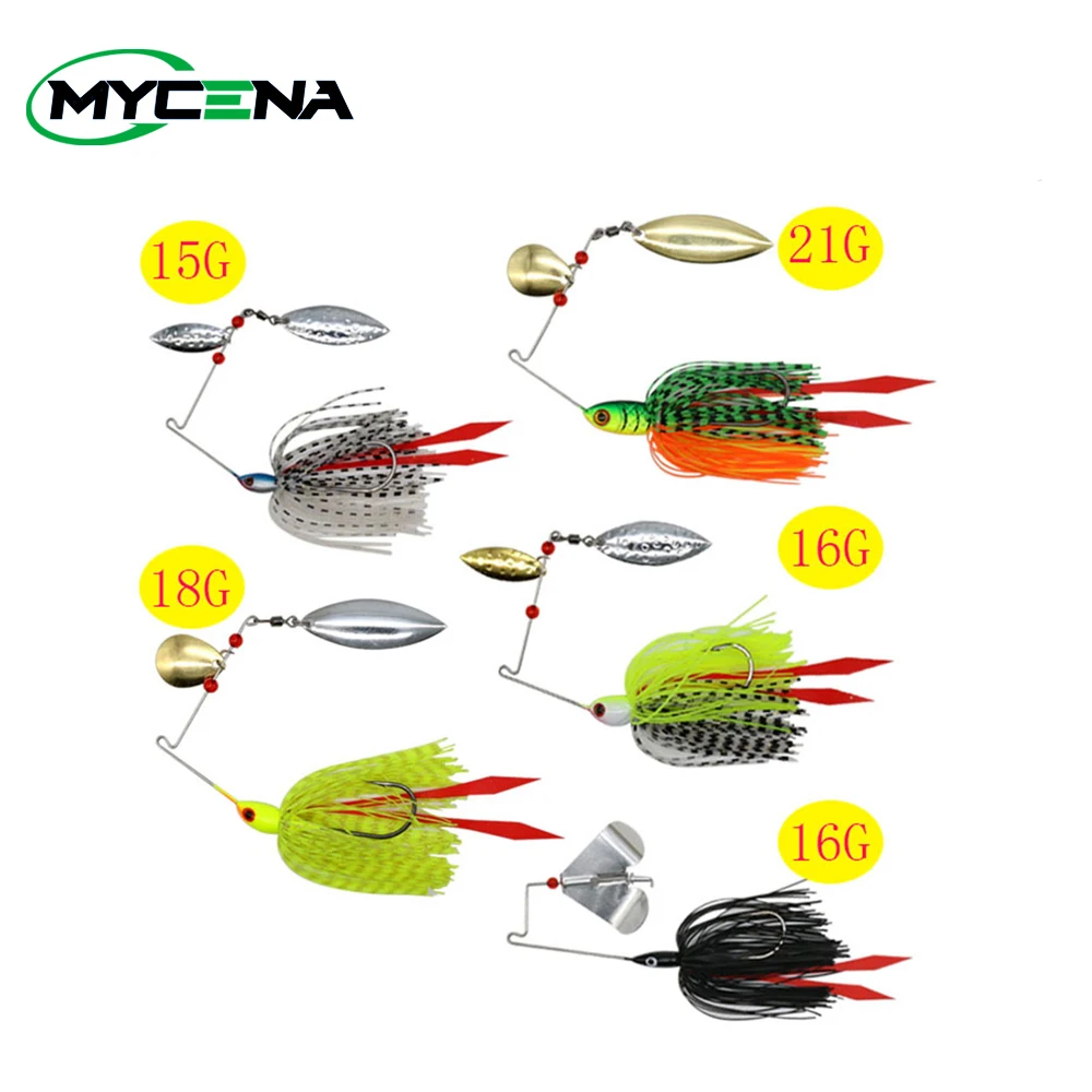 Mycena 16G y 18G y 21G cebo giratorio Bass jig Chatter cebo señuelo de pesca chatterbait Kit de pesca Wobblers para aparejos de pesca de lubina - imagen 4