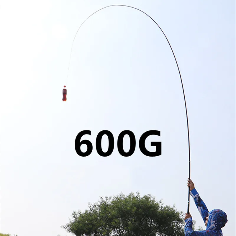 Caña de pescar dura superligera, 98% caña telescópica de fibra de carbono, mango negro, para viajes,3.6M3.9M4.5M5.4M6.3M7.2M8M9M10M - imagen 3