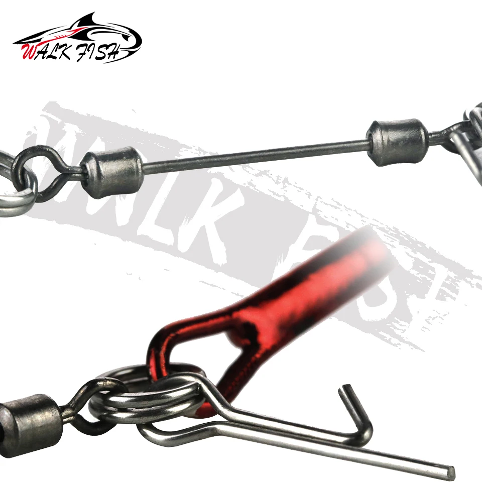WALK FISH-anzuelo de aparejo de pesca, gancho de una sola cuerda con conector de tornillo, carpa, púas, utilizado para sábalo suave grande, 3 unids/lote - imagen 5