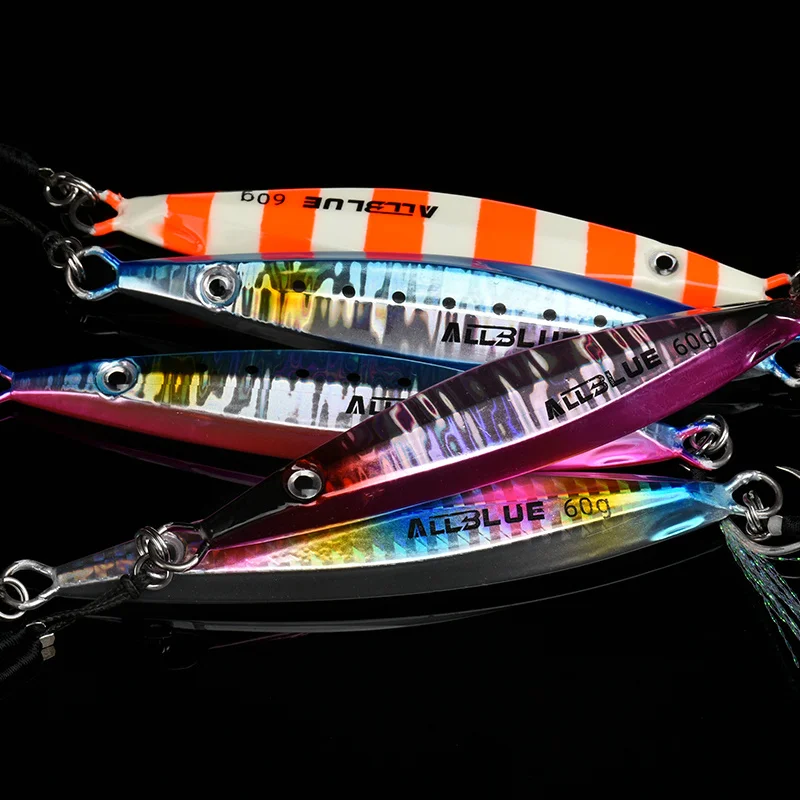 ALLBLUE-señuelo de pesca de Metal lento, cuchara de Jigging de fundición lenta, 20G, 30G, 40G, 60G, aparejos de cebo de aleación de Zinc Artificial - imagen 5