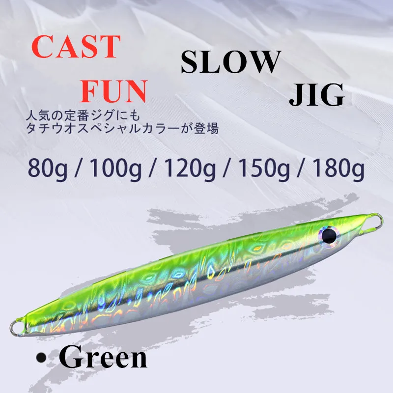 CASTFUN 80g 100g 120g 150g 180g plantillas de Metal señuelo de Jigging cebos artificiales señuelo de plantilla aparejos de pesca de agua salada - imagen 2