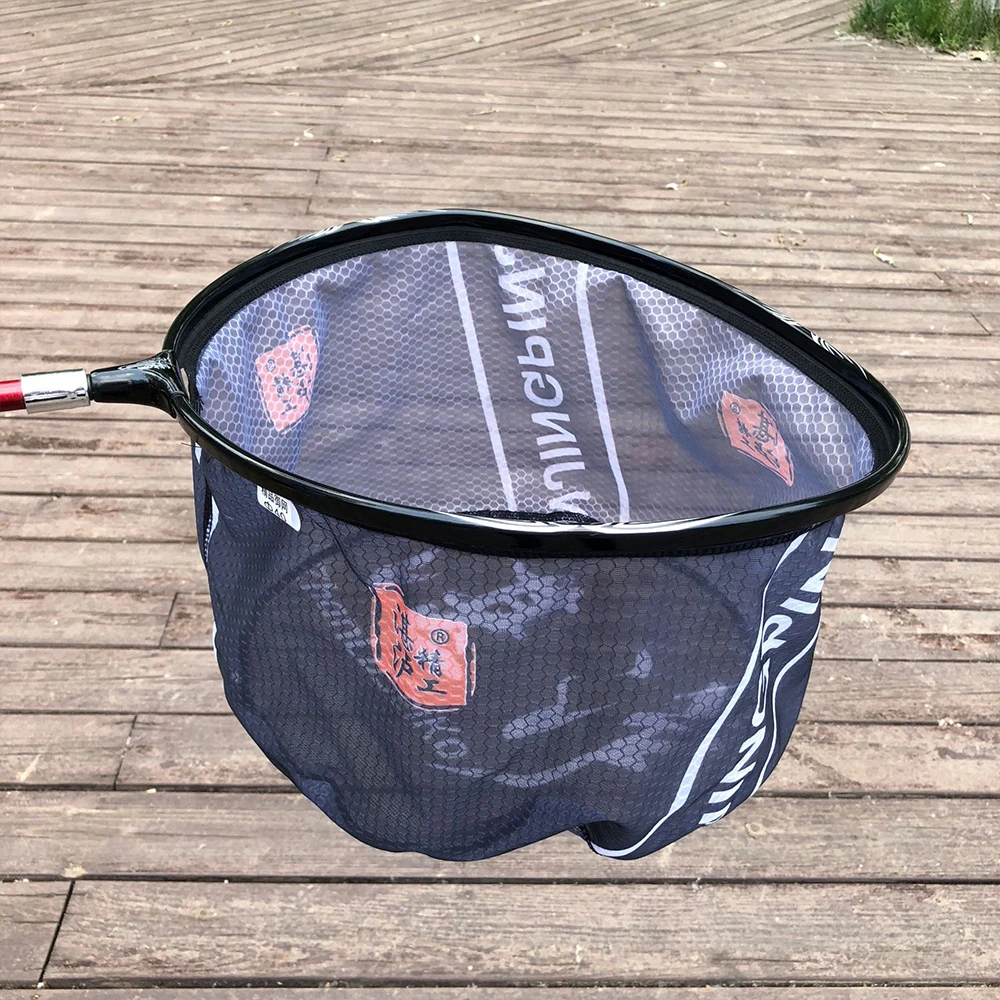Redes de pesca de aleación de aluminio, herramientas de pesca plegables de carbono ligero, profundidad de agujero de malla, Red de inmersión de aterrizaje plegable, 35cm, 40cm, X157G - imagen 4