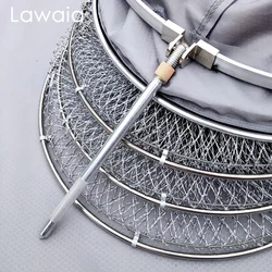 Lawaia-Red plegable Manual, línea de tejido, jaula de red anticolgante, herramienta y equipo de pesca circular de acero inoxidable, secado rápido