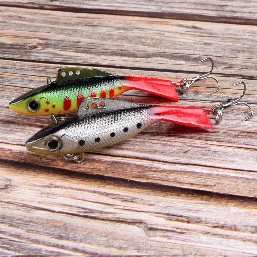 JOHNCOO-señuelo de pesca de hielo, cebo Artificial de 50-70mm, 8-18g, ojos 3D, 2 ganchos, Jigging, Wobbler equilibrado, cebo de pesca VIB - imagen 3