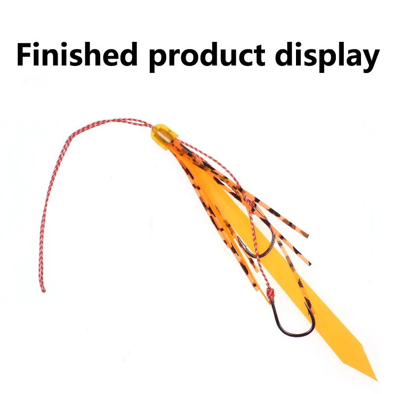 Bimo 50 Uds. Piezas deslizantes cilíndricas de pesca de agua salada naranja faldas de silicona pargo corbata de goma cubierta fija accesorios de señuelo - imagen 4