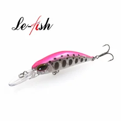 Le fish-señuelo duro de pesca de pececillos, 50mm, 4g, flotante, 0,6 ~ 1,0 m, magnético, centrífugo, cebo de pesca de profundidad, cebo artificial