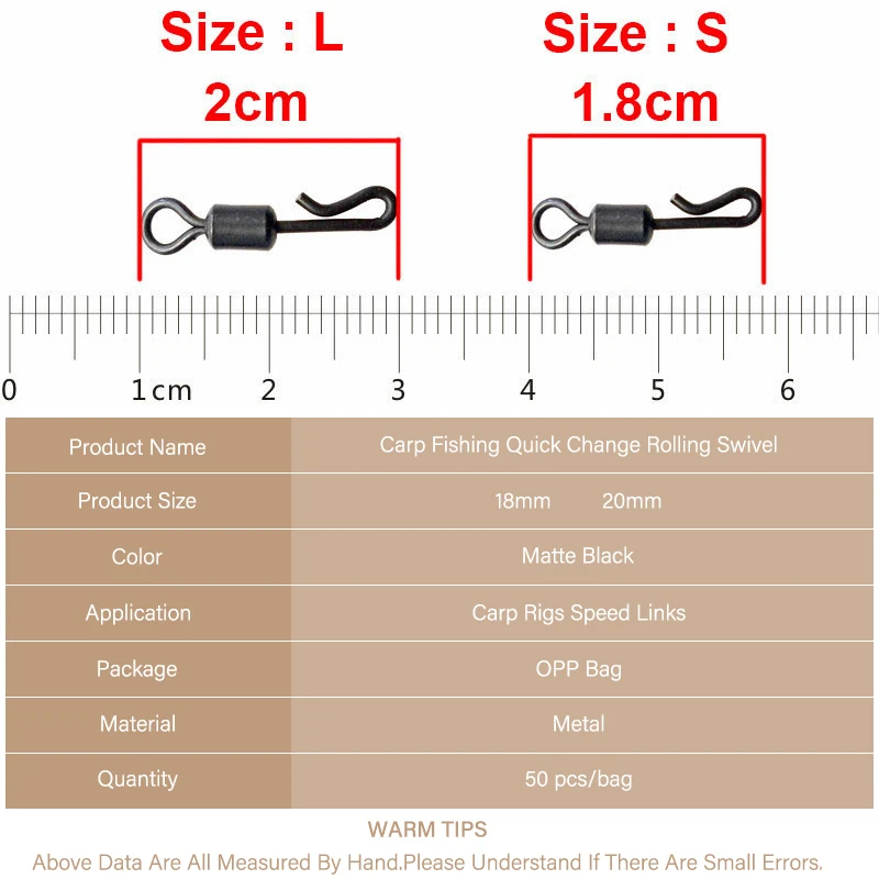 Mosodo-anzuelos giratorios de cambio rápido para pesca de carpa, 50 unidades, color negro mate - imagen 3