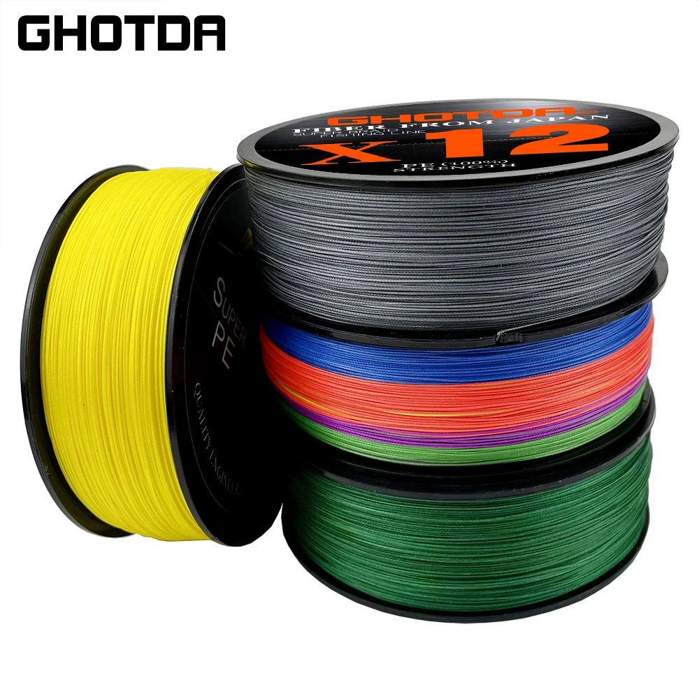 Ghotda-sedal de pesca de carpa 300-500mwear-resistente, hilo de pesca de 12 hebras, multifilamento, más lejos y mejor corte, sedal de pesca de agua - imagen 2