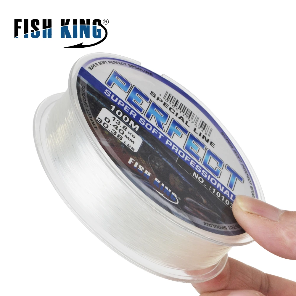 FISH KING-sedal de pesca de nailon, 100M, 0,14mm-0,50mm, monofilamento súper fuerte, pesca de carpa, 4,136LB-34,32LB - imagen 5