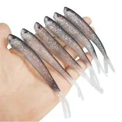 FISHINAPOT 5 unids/lote cebos blandos plateados 2g 4g 7g Swimbaits de silicona isca señuelo de pesca calidad lubina carpa Wobblers artificiales volando