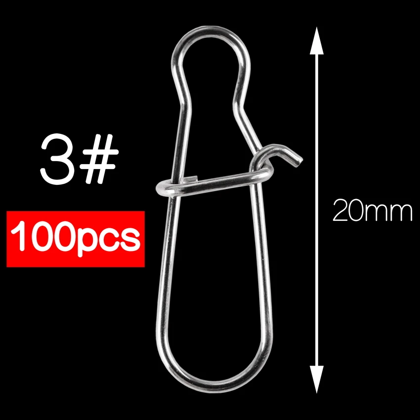 100pcs de chapas de metal de 3 piezas para ganchos de pesca