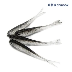 Chinook SoftFish Swimbait blando cola dividida con ganchos