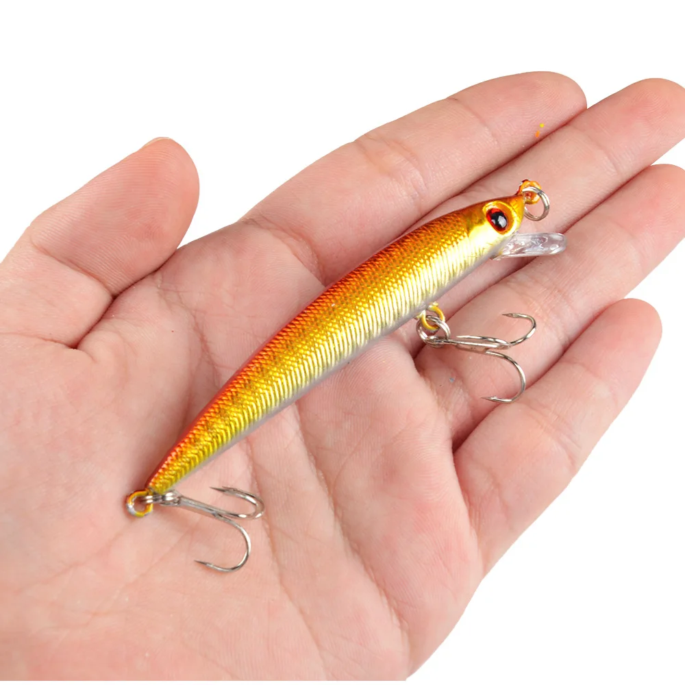 Señuelos de Pesca de pececillos, cebo duro Artificial, ojos 3D, 8cm, 7g, Wobbler, Crankbaits, carpa, aparejos de lubina, 1 pieza - imagen 5