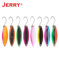 Jerry Leo-Juego de señuelos de cuchara de trucha estrecha, Micro Señuelos de Pesca artificiales de latón sin óxido