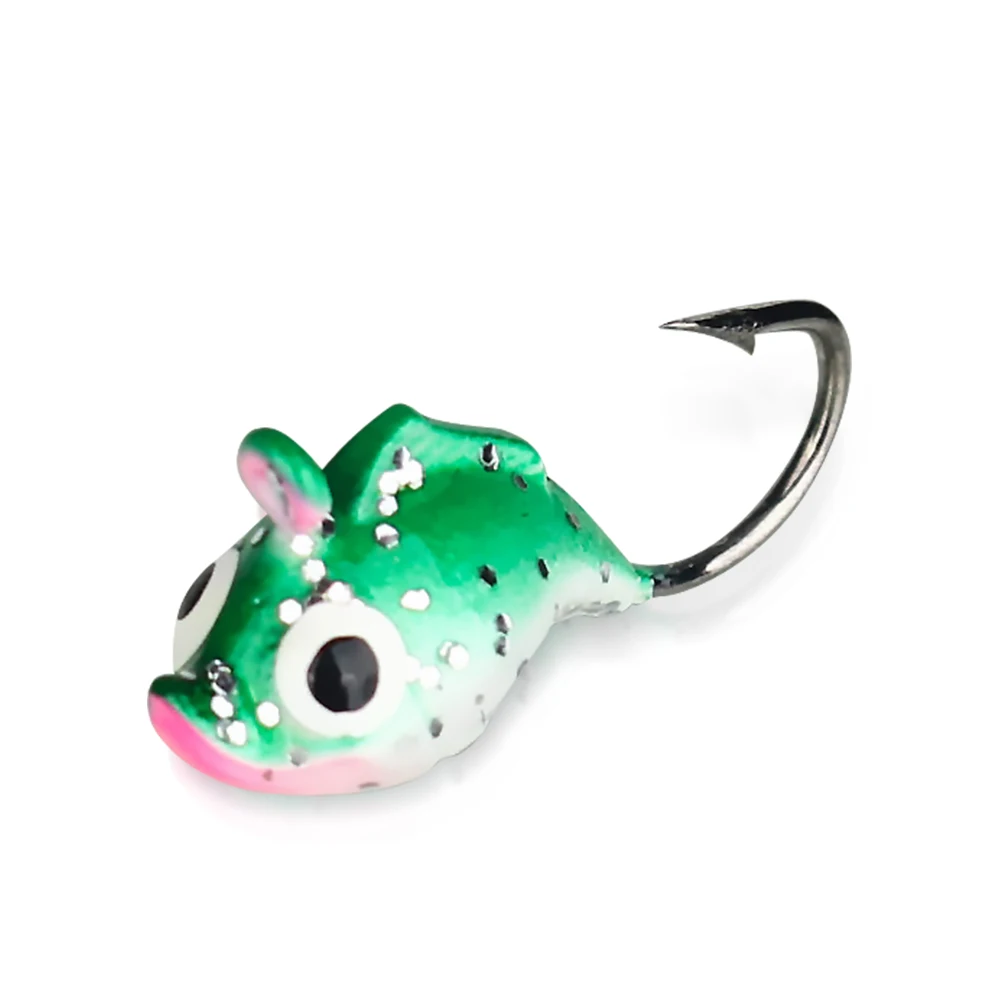 DNDYUJU-señuelo de pesca en hielo con forma de delfín, Mini cebo de Metal, plantilla de hielo, Mini gancho de plomo, gancho de pesca de invierno, Color aleatorio, 4 Uds., 18,5mm/1,8g - imagen 3