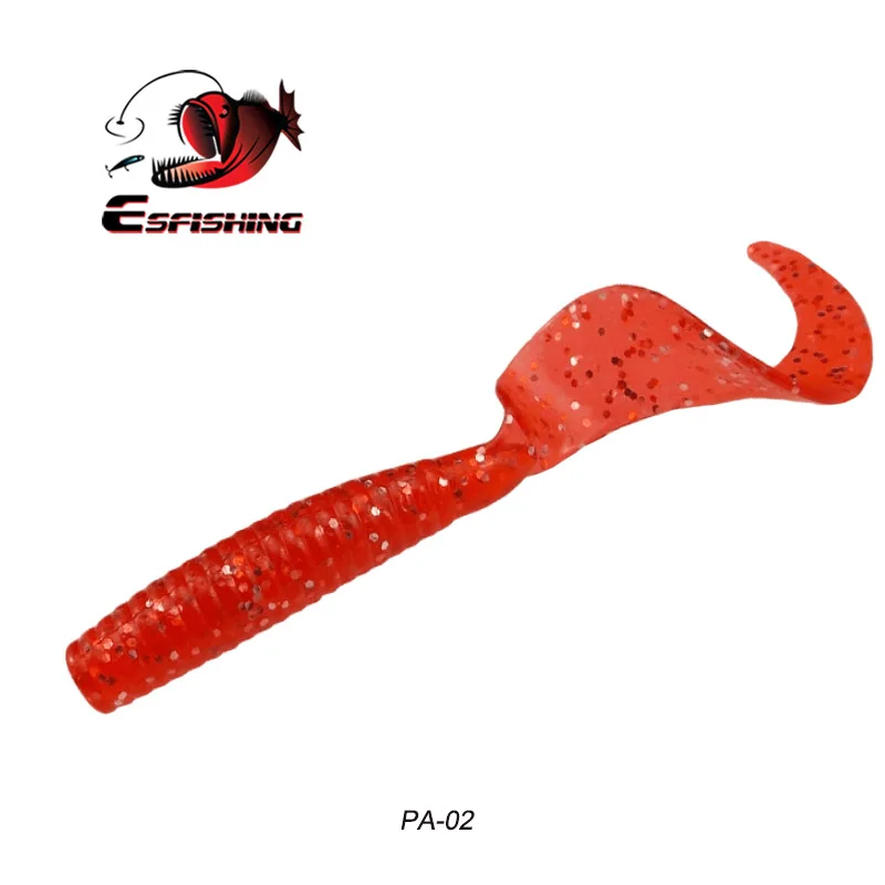 KESFISHING Sigle tail larva gusano 85mm CT90 Isca cebos artificiales de silicona suave para toda la pesca olor a pescado señuelo de pesca - imagen 5